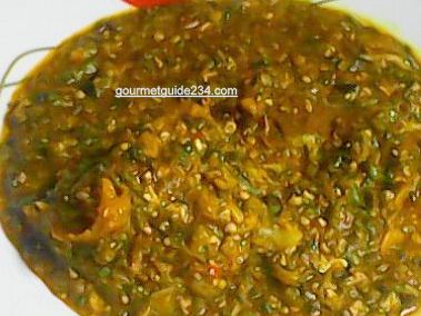 a mixture of okro and ogbono soup